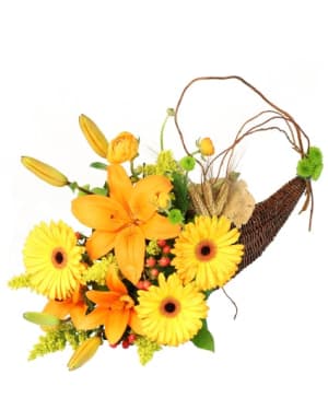 LION'S HARVEST
Cornucopia Flower Bouquet