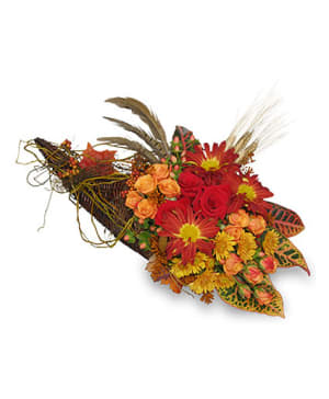 EARTH'S ABUNDANCE
Cornucopia  Arrangement
 Flower Bouquet