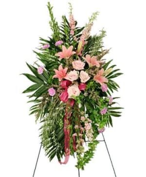 Peaceful Pink
Sympathy Spray Flower Bouquet