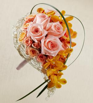 Peach Waterfall Bouquet Flower Bouquet