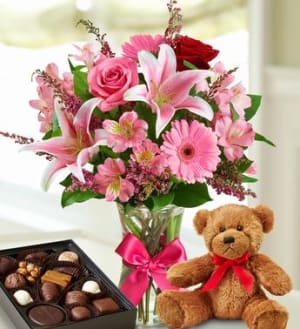 Valentine Surprise Flower Bouquet