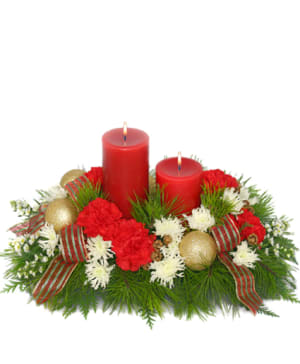 CHRISTMAS BY CANDLELIGHT Centerpiece Flower Bouquet