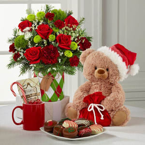 Tis the Season Mixed Holiday Bouquet - VASE INCLUDED Flower Bouquet