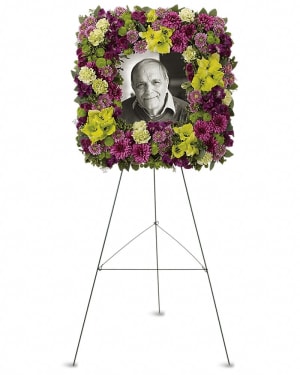 Mosaic of Memories Square Easel Wreath Flower Bouquet