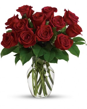 Enduring Passion - 12 Red Roses Flower Bouquet