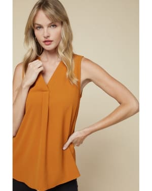 Entro Camel V-Neck Tank Top Flower Bouquet