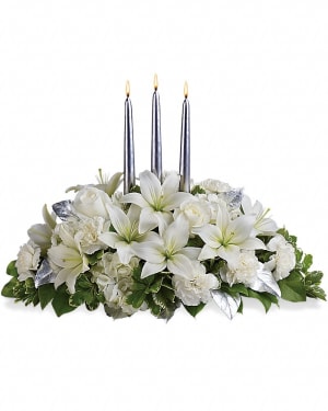 Silver Elegance Centerpiece Flower Bouquet