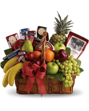 Bon Vivant Gourmet Basket Flower Bouquet