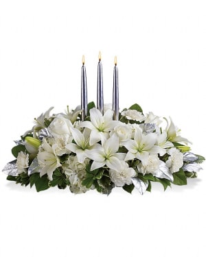 Silver Elegance Centerpiece Flower Bouquet