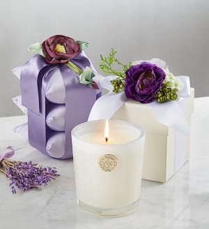 Lux Lavender Sachet And Candle
 Flower Bouquet