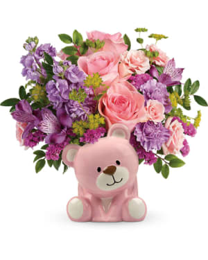 Teleflora's  Beautiful  Arrival  Bear  Bouquet Flower Bouquet