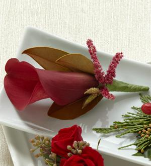 The FTD® Red Calla Boutonniere Flower Bouquet