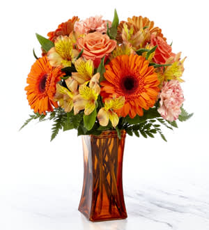 Orange Essence™ Bouquet- VASE INCLUDED Flower Bouquet