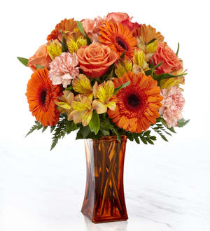 Orange Essence™ Bouquet- VASE INCLUDED Flower Bouquet