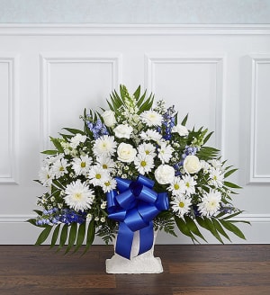 Heartfelt Tribute Floor Basket Flower Bouquet