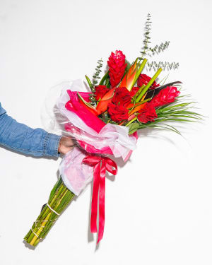 Tropical Hand Wrap Flower Bouquet