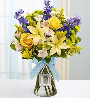 Sweet Baby Boy Arrangement Flower Bouquet