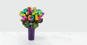 Time to Celebrate Rainbow Rose Bouquet Flower Bouquet