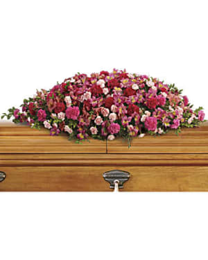 A Life Loved Casket Spray Flower Bouquet