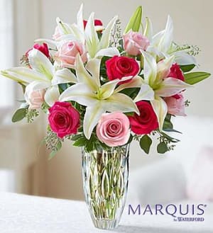 Marquis by Waterford Rose and Lily Bouquet Flower Bouquet