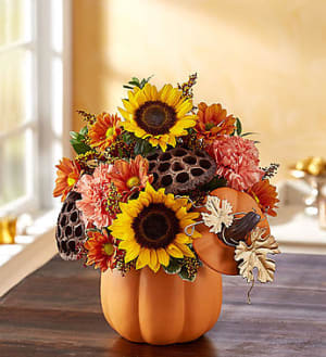Pumpkin n’ Posies™ Flower Arrangement Pumpkin n’ Posies™ Flower Bouquet