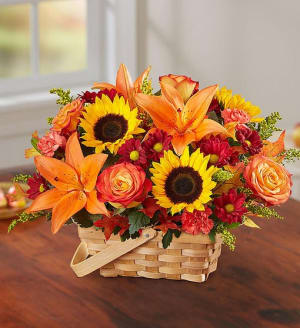 Fields of Europe™ for Fall Basket Flower Bouquet