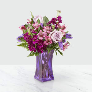 Purple Presence Bouquet- Vase Included Flower Bouquet