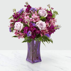 Purple Presence Bouquet- Vase Included Flower Bouquet