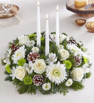 Winter's Charm Centerpiece Flower Bouquet