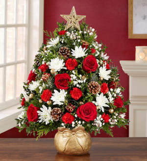 The Magic of Christmas Holiday Tree Flower Bouquet