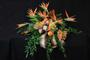 Bird of Paradise Casket Spray Flower Bouquet