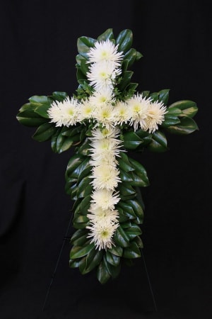 Standing  White Cross Flower Bouquet