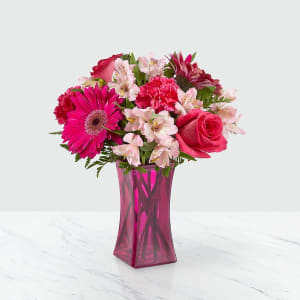 Raspberry Rush Bouquet- Vase Included Flower Bouquet