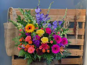 Beautiful Soul Sympathy Basket Flower Bouquet