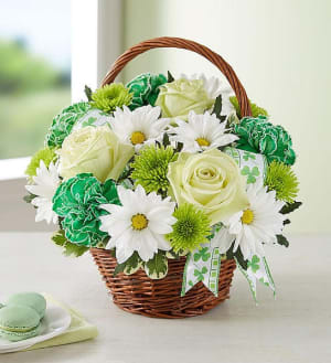 St Patrick's Day Flower Basket Flower Bouquet