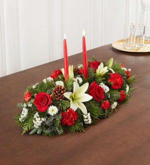 Traditional Christmas Centerpiece Flower Bouquet