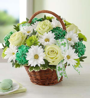 St Patrick's Day Flower Basket Flower Bouquet