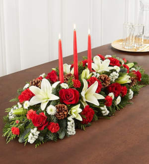 Traditional Christmas Centerpiece Flower Bouquet