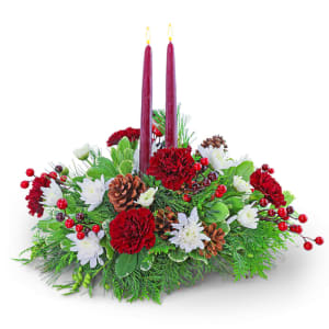 Cranberry Christmas Centerpiece Flower Bouquet