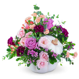 Artistic Blush in White Pumpkin Flower Arrangement Artistic Blush in White Pumpkin Flower Bouquet