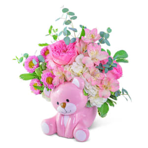 Little Bear Pink Flower Bouquet