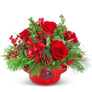 Keepsake Holiday Stoneware Centerpiece Flower Bouquet