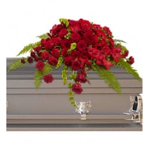 Red Rose Sanctuary Casket Spray Flower Bouquet