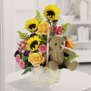 Teddy Bear Garden Flower Bouquet