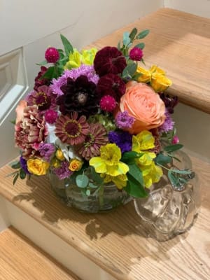 Glass Pumpkin Floral Designs
