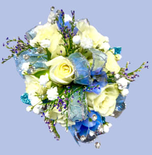 Dreamy Blue Wristlet Flower Bouquet