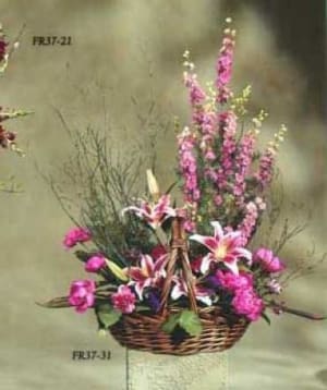 FR37-31 Basket Sympathy Arrangement Flower Bouquet