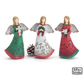 Figurine Christmas Angels Flower Bouquet