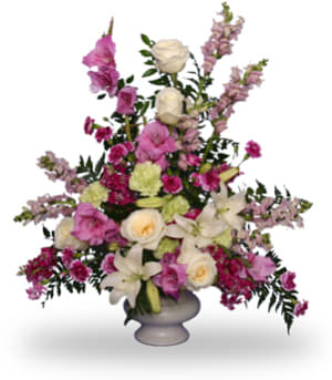 MAGENTA SUNSET URN Flower Bouquet