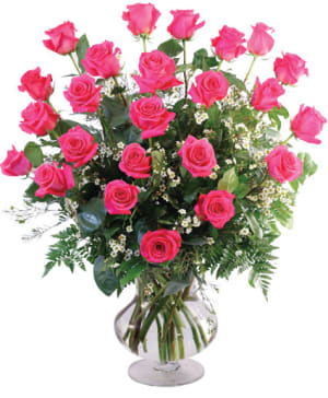 Two Dozen Pink Roses Flower Bouquet